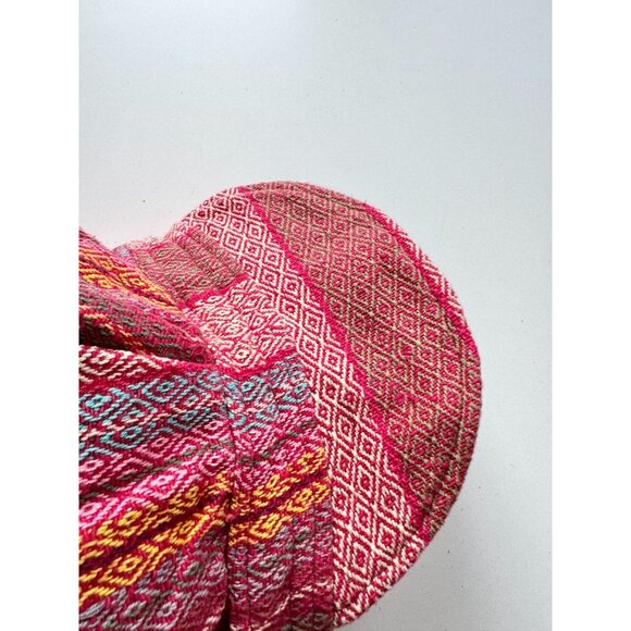 THE FAIRIES PAJAMAS Red Nepalese Cotton Woven Oversized Newsboy Hat, Size S/M - Picture 4 of 10